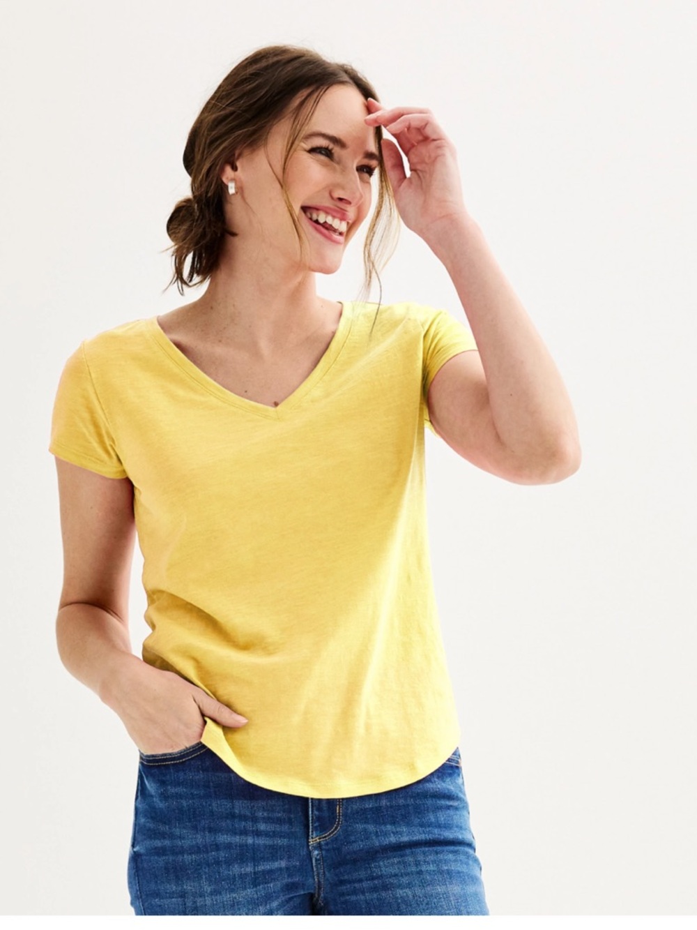 SO Yellow Short Sleeve Favorite V-Neck Tee